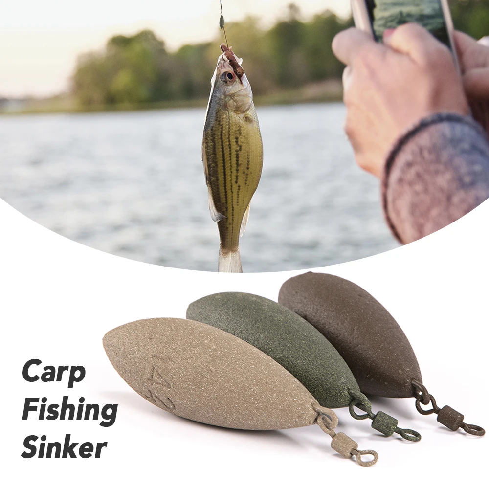 

71G / 85G / 99G / 128G / 142G Carp Fishing Lure Sinker Spindle Fishing Weights with Rig Swivel Carp Fishing Sinker