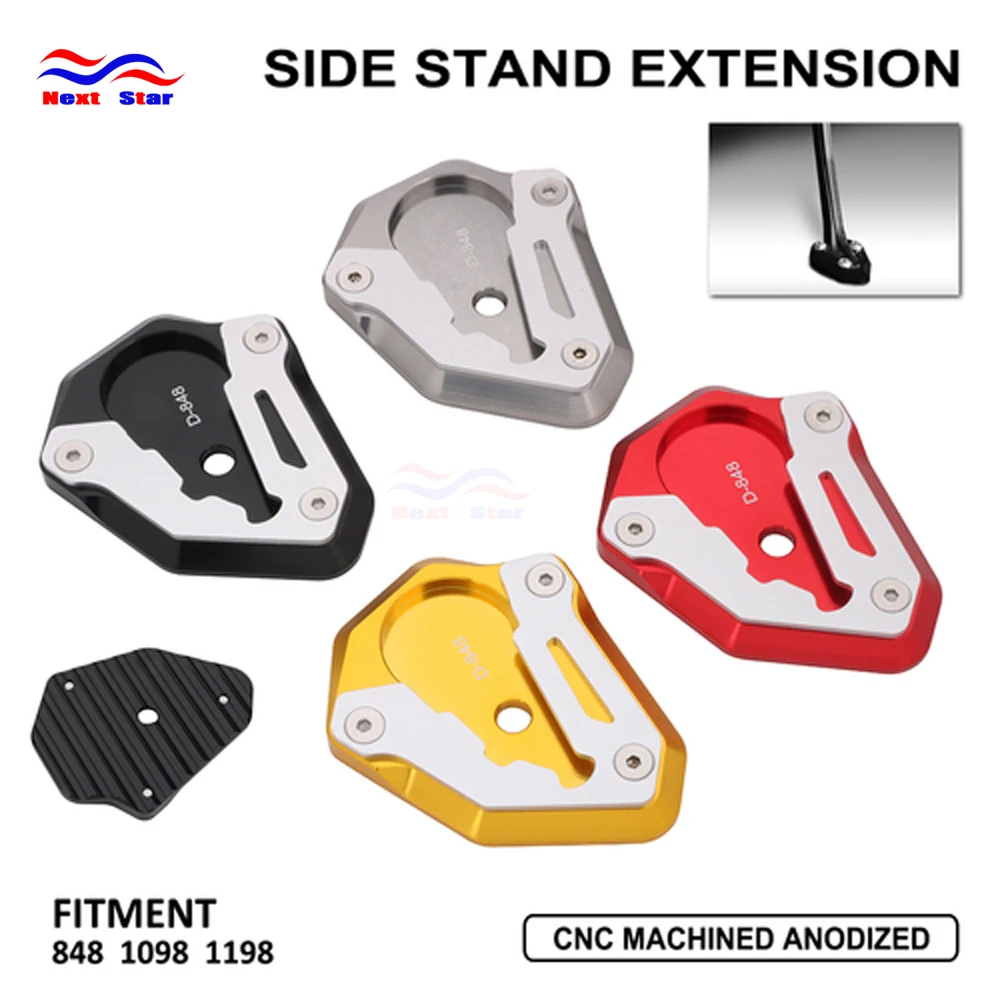 Motorcycle CNC Side Kickstand Stand Extension For Ducati 848 1098 1198