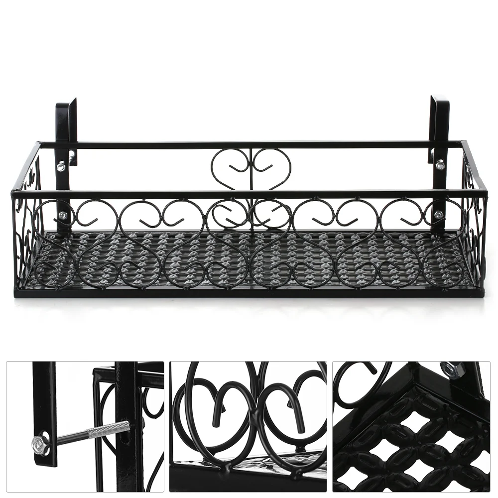 

Balcony Rail Planter Shelf Fence Railing Flower Pots Holder Flower Pot Stand Rack Deck Rail Flowerpot Railing Shelf