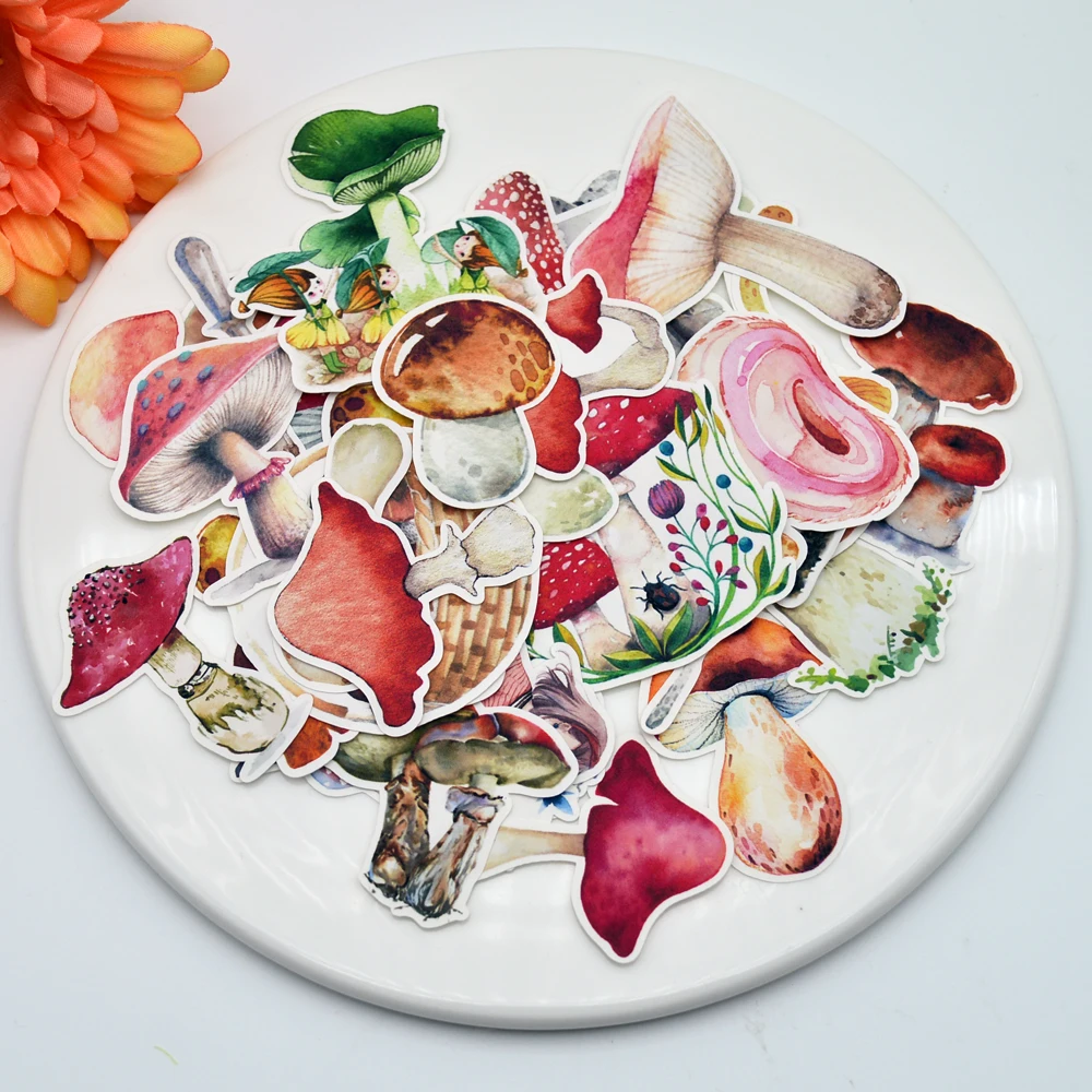 

33pcs Kawaii Girl and Colorful Mushroom swamm sticker Notebook decoration adhesive sticker /plant Diary stationery Free shipping