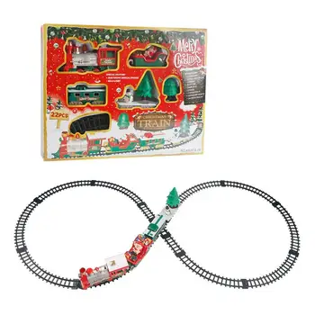 

Limited Edition 22pcs 40cm Children Small Train Track Toy Electric Light Music Christmas Train Cool Gift For Children