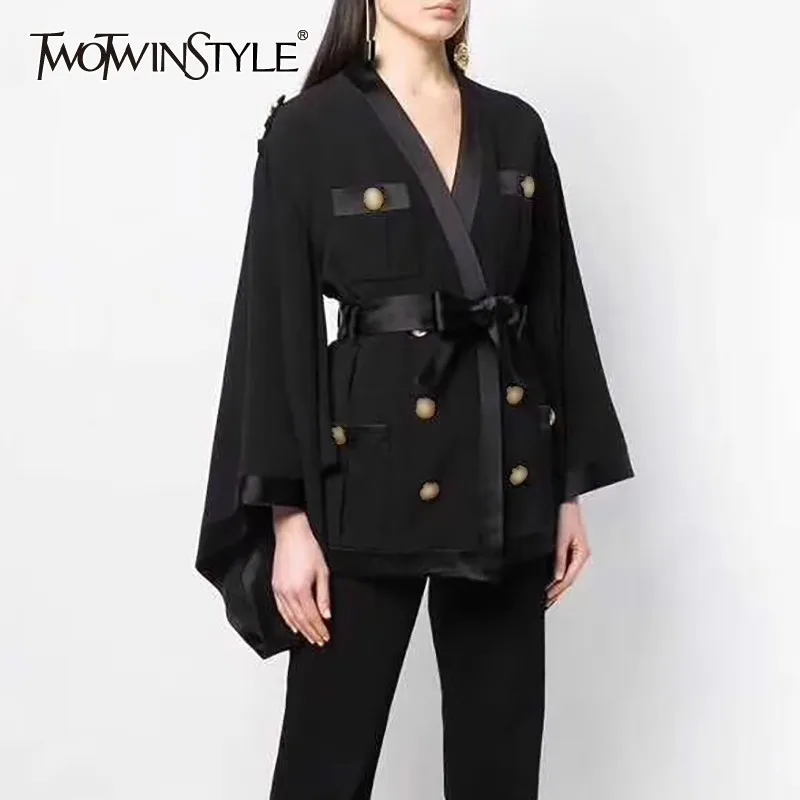 Женская Повседневная куртка TWOTWINSTYLE однотонная с v образным вырезом и