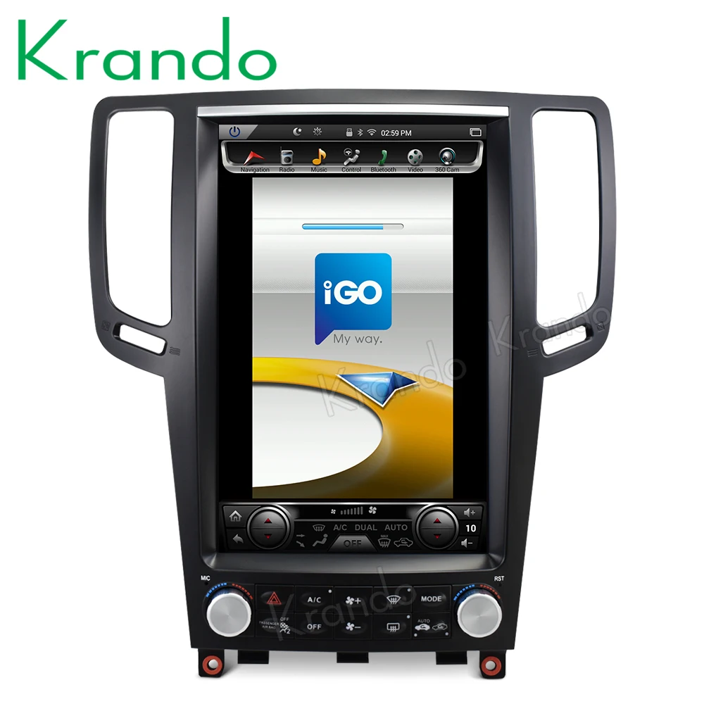 Sale Krando Android 7.1 12.1" Tesla Vertical car audio radio player for Infiniti G25 G35 G37 gps navigation multimedia system 4