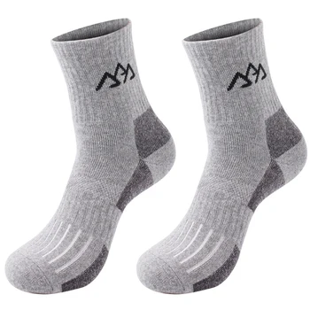 

1 Pair Outdoor High Ankle Cotton Socks Elasticity Non-slip Sports Socks Cotton Crew Socks for Men Size L (Light Gray)