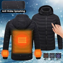 Зимняя с подогревом USB с капюшоном Рабочая куртка пальто регулируемая температура контроль безопасности одежда для мужчин