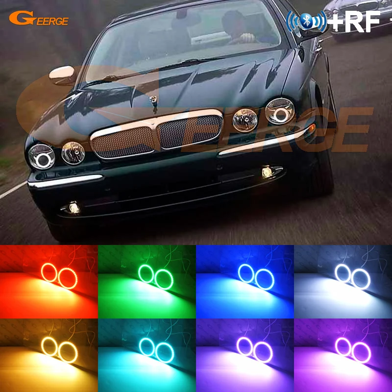 For Jaguar Xj Xj6 Xj8 X350 X358 2003 2009 Xenon Headlight Excellent For Jaguar Xj Xj6 Xj8 X350 X358 2003 2009 Xenon Headlight Excellent Rf Bluetooth Controller Multi Color Rgb Led Angel Eyes Kit