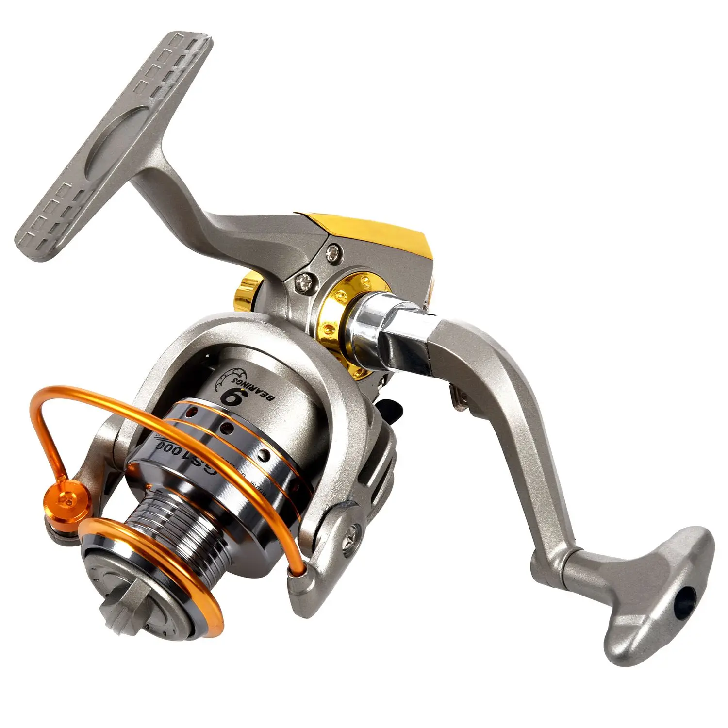 6BB Ball Bearings High Power Gear Spinning Spool Aluminum Fishing Reel SG1000 Silverin Fishing