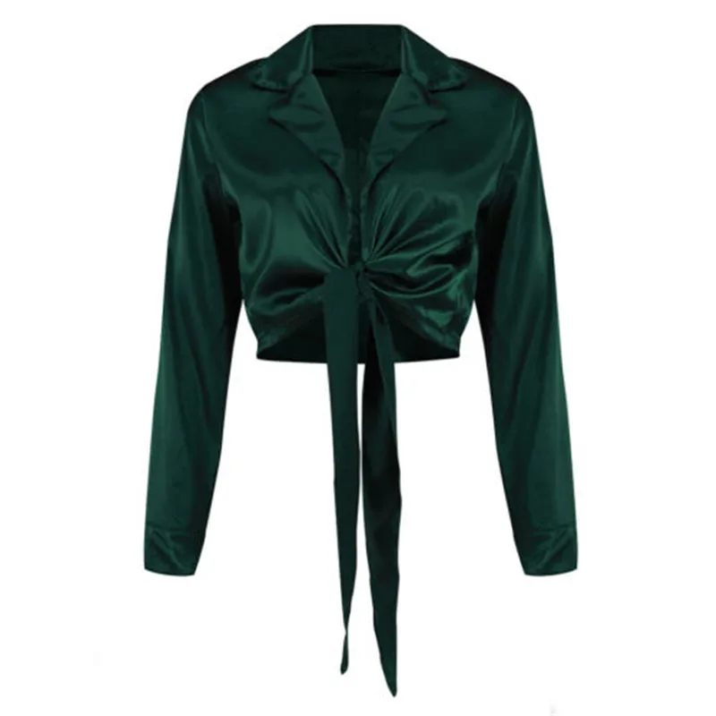 

Trendy Women clothes Ladies Casual Long Sleeve Tops Polyester turn-down collar solid T-Shirts one pieces