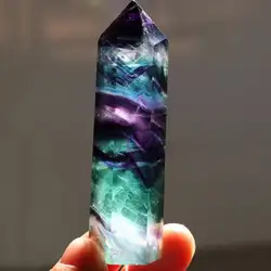 Красочный Полосатый флюорит 100% натуральный флюорит Кристалл 4,5-6,5 см кварцевый камень шестиугольная палочка лечения Изделия из камня