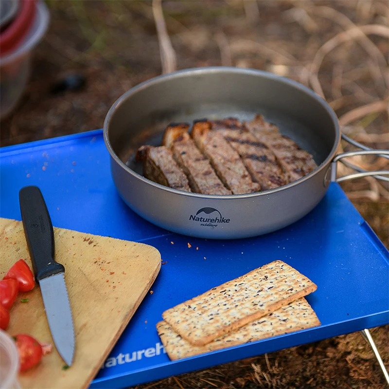 Titanium Camping Cookware Set with Foldable Pan #4