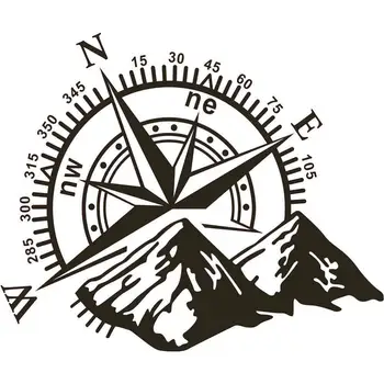 

3D High Quality Universal Car Sticker Compass Rose Navigate Mountain Offroad Vinyl Decal No Fading Waterproof Dustproof 1pcs