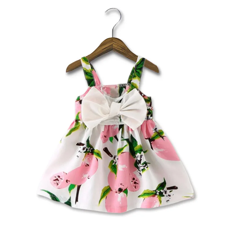 

Children's Garment Summer The New Pattern Korean Fashion Printing Will Bow Camisole kids dresses for girls Dress Heat Group