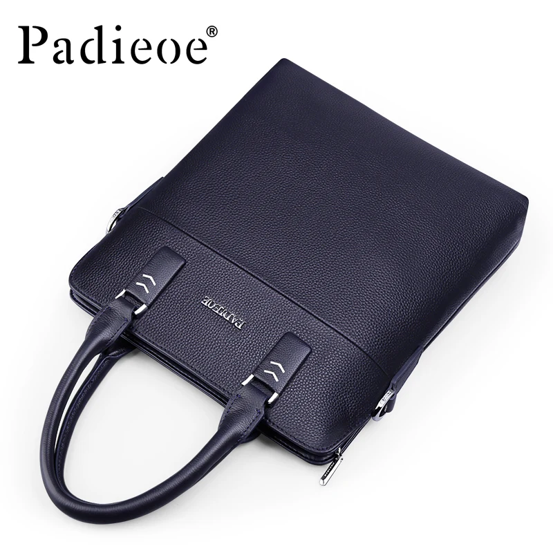 Padieoe men bag briefcase leather a4 bag messenger handbag purses jobs genuine leather