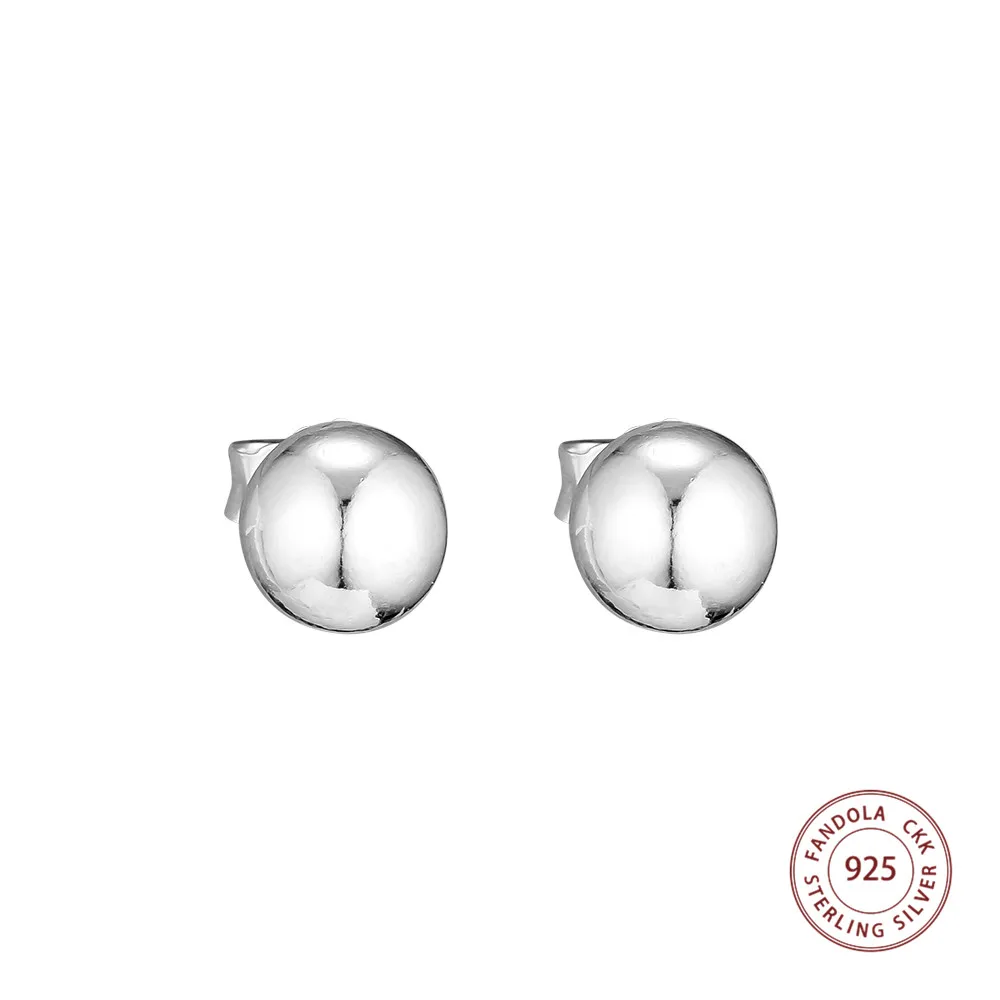 

Genuine 925 Sterling Silver Classic Bead Stud Earrings For Women Fashion Jewelry Wedding Party Gift pendientes