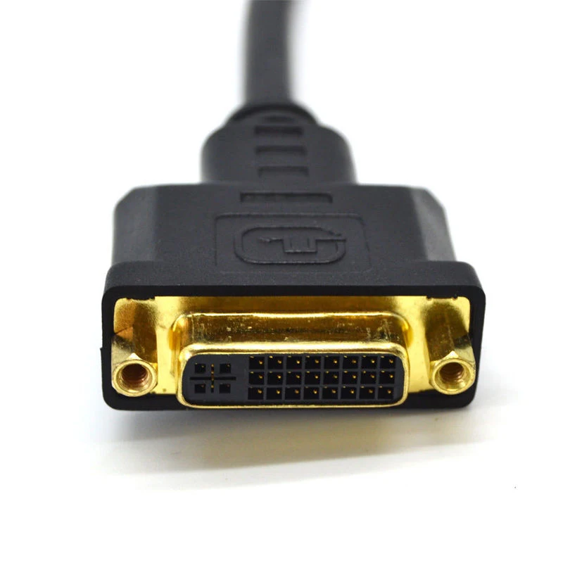 Pohiks 1 шт. HDMI к DVI-I 24+ 5 кабель черный M/F мужской-Женский видео адаптер Кабели Шнур для ПК HDTV lcd DVD 30 см