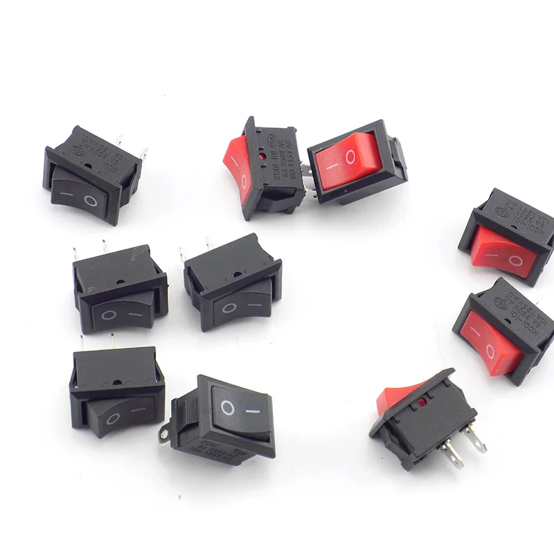 5PCS Mini Snap-In 3 Pin Round Red Spdt On-Off Rocker Switch Diy Ic Develop