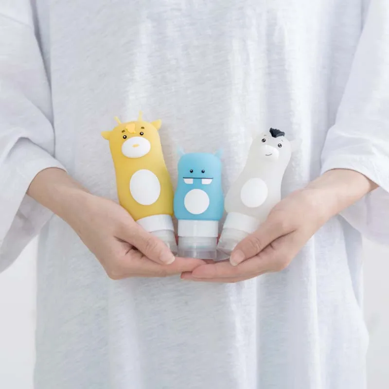 

Rakado 1PC Cosmetics Container Travel Storage Boxes Cosmetic Points Bottling Packing Bottle 3D Hippo White Horse Giraffe Cartoon