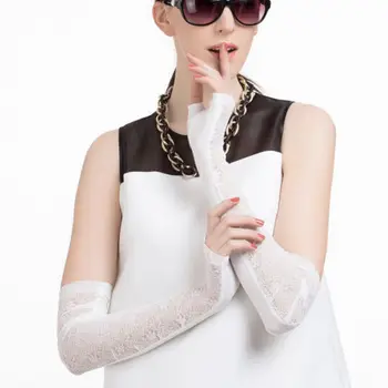 

1 Pair Sunscreen Fingerless Party Costume Womens Long Lace Gloves Driving Gloves SEXY Gloves