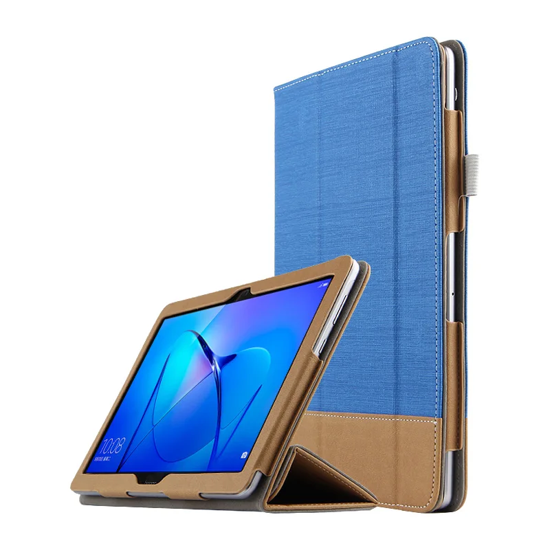 

Case for Huawei MediaPad T3 10 AGS-L09 AGS-L03 9.6'' Joint Canvas Folio Stand PU Leather Cover for Honor Play Pad 2 Funda + Flim