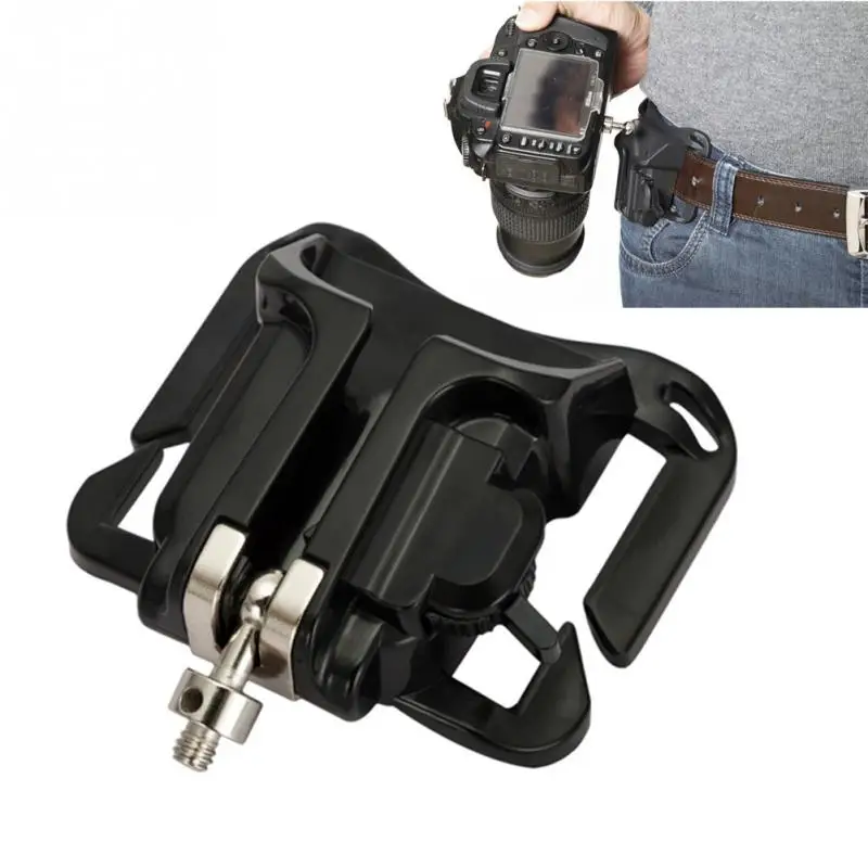 1Pc Camera Waist Belt Buckle Camera Quick Belt Buckle Holster Waist Mount Hanger Clip for Canon for Nikon for Sony Black