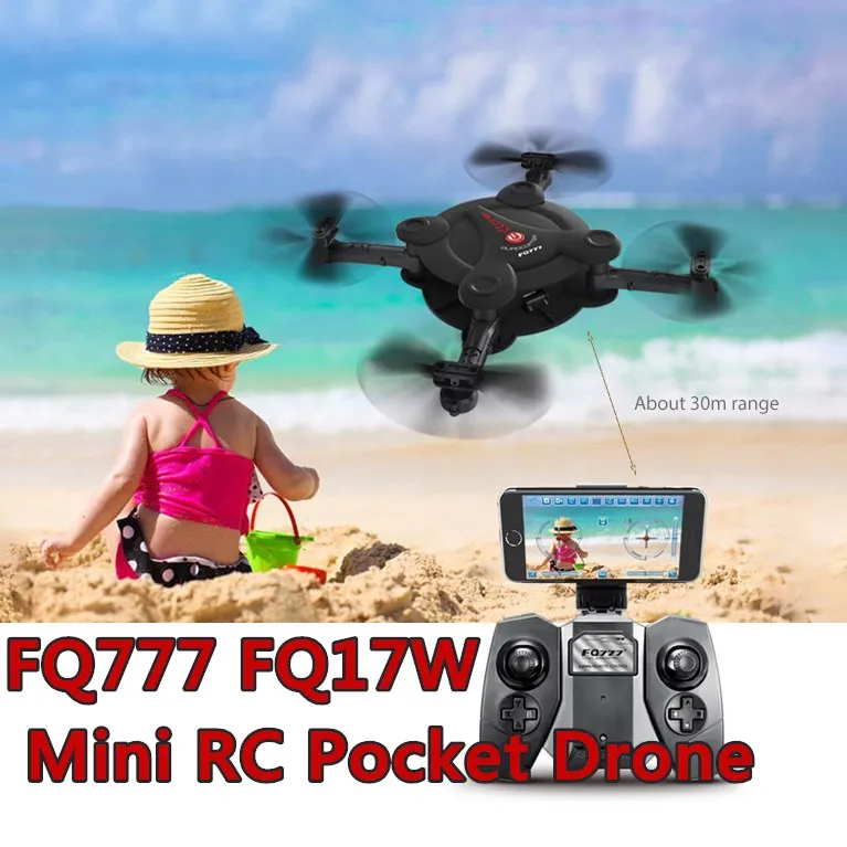 

FQ777 FQ17W Mini RC Pocket Drone RTF WiFi FPV 0.3MP Camera / G-sensor Mode / Air Press Altitude Hold Foldable RC Drone
