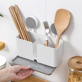 

1 pc Kitchen Storage Rack Self-adhesive Wall-mounted Non-trace Hanging Multifunction Drain Organizer Holder Basket