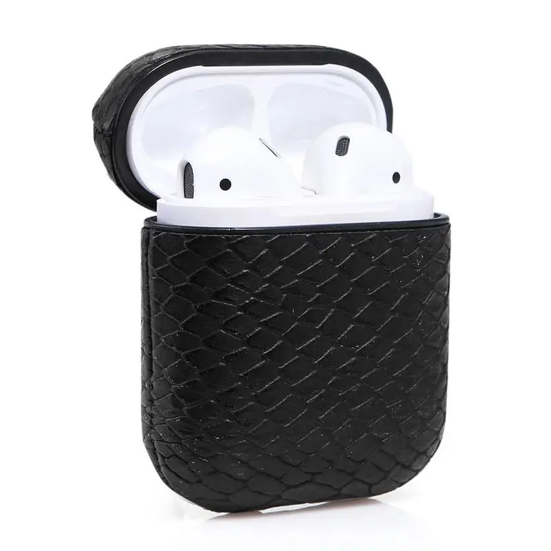 Leather Wireless Bluetooth Storage Box For font b AirPods b font Waterproof Headphone Case Cover Snake
