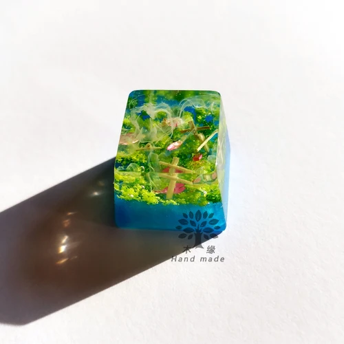 Feito à Mão Resina e Tampa Chave de Madeira Peça Teclado Mecânico Keycap Manual Personalizado Retroiluminado Tampa r4 Altura 1 - Imagem 3