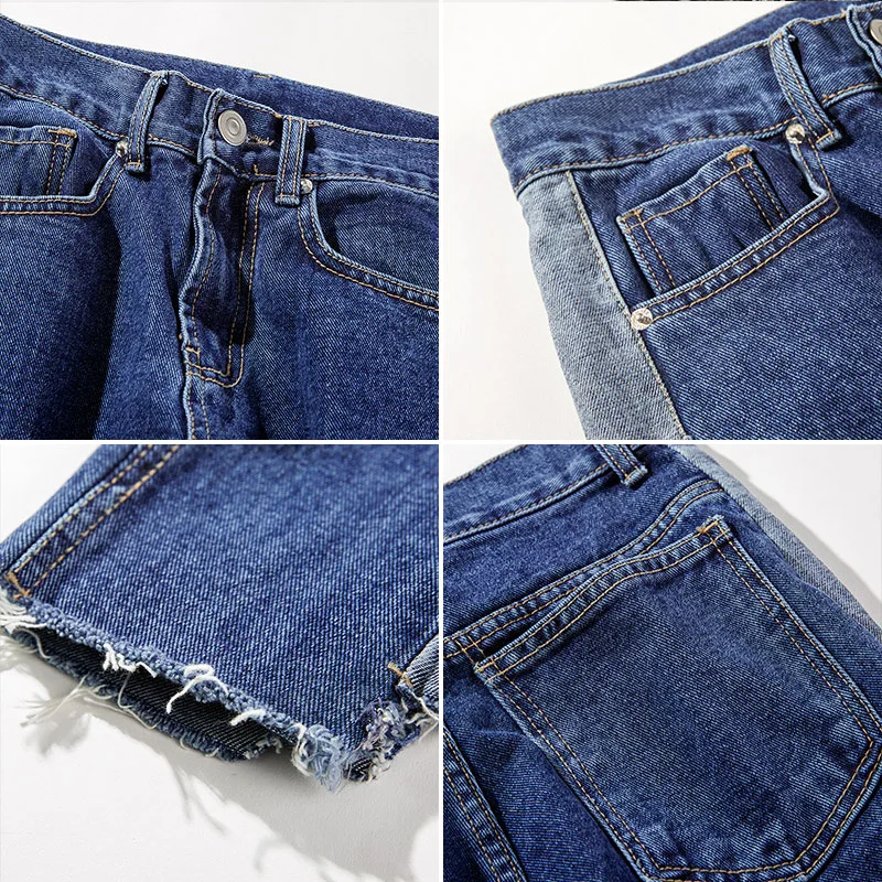 Summer Jeans Men Slim Fashion Washed Solid Color Casual Denim Pants Man Trend Wild Streetwear Hip Hop Trousers Male Clothes