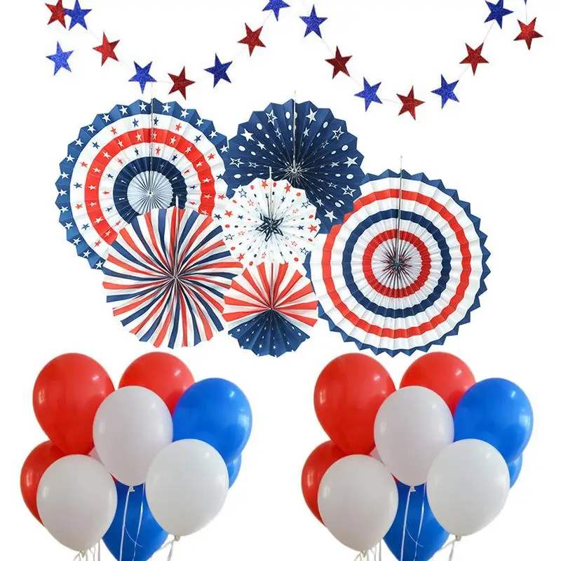 

USA Independence Day Party Decor Set Streamers Party Decor Supplies Ribbon Wall Hanging Set 4th of July Kids Event Supplies p40
