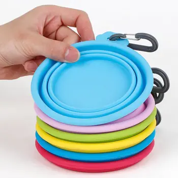 

1pcs Super Hupe Pets Silica Gel Fold Pocket-portable Dog Bowl Dog Drinking Water Convenient Water Feed Device Fold Bowl