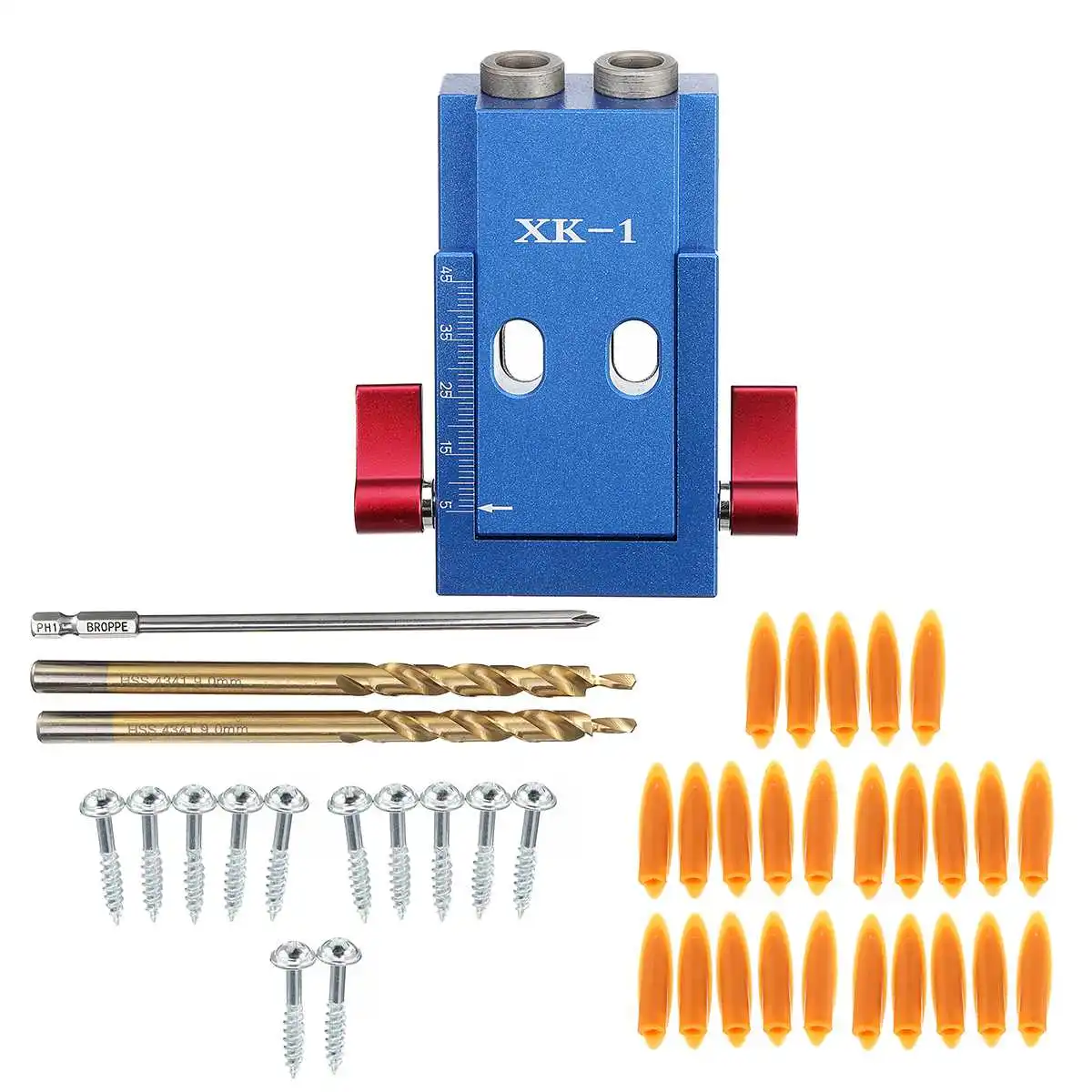 

Woodworking Pockets Hole Jig Kit Hole Puncher Drill Bit Set Accessories with Step For DIY Carpentry WoodWorking Hardware Tools