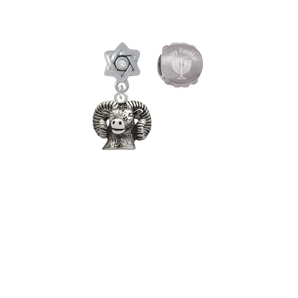 Ram Head Happy hanukkah Charm Beads (набор из 2) |