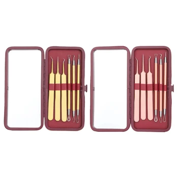 

6pcs Blackhead Clip Needle Tweezers Pimple Extractor Remover Tool Set