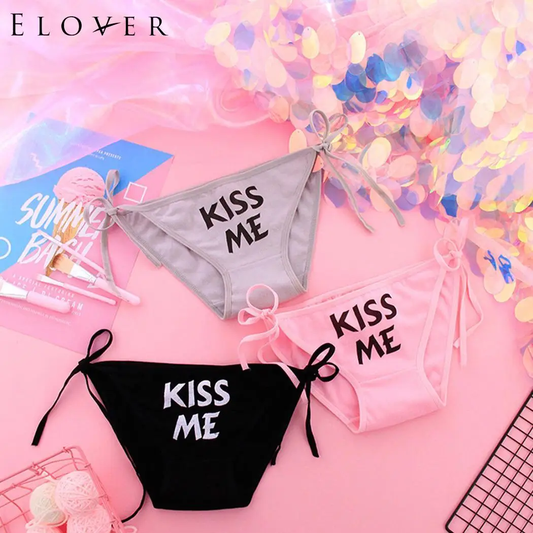 

Elover Sexy Underwear Alphabet Hot Erotic Lingerie Women Sexy Underwear One-piece Letter Printed Breathable Briefs