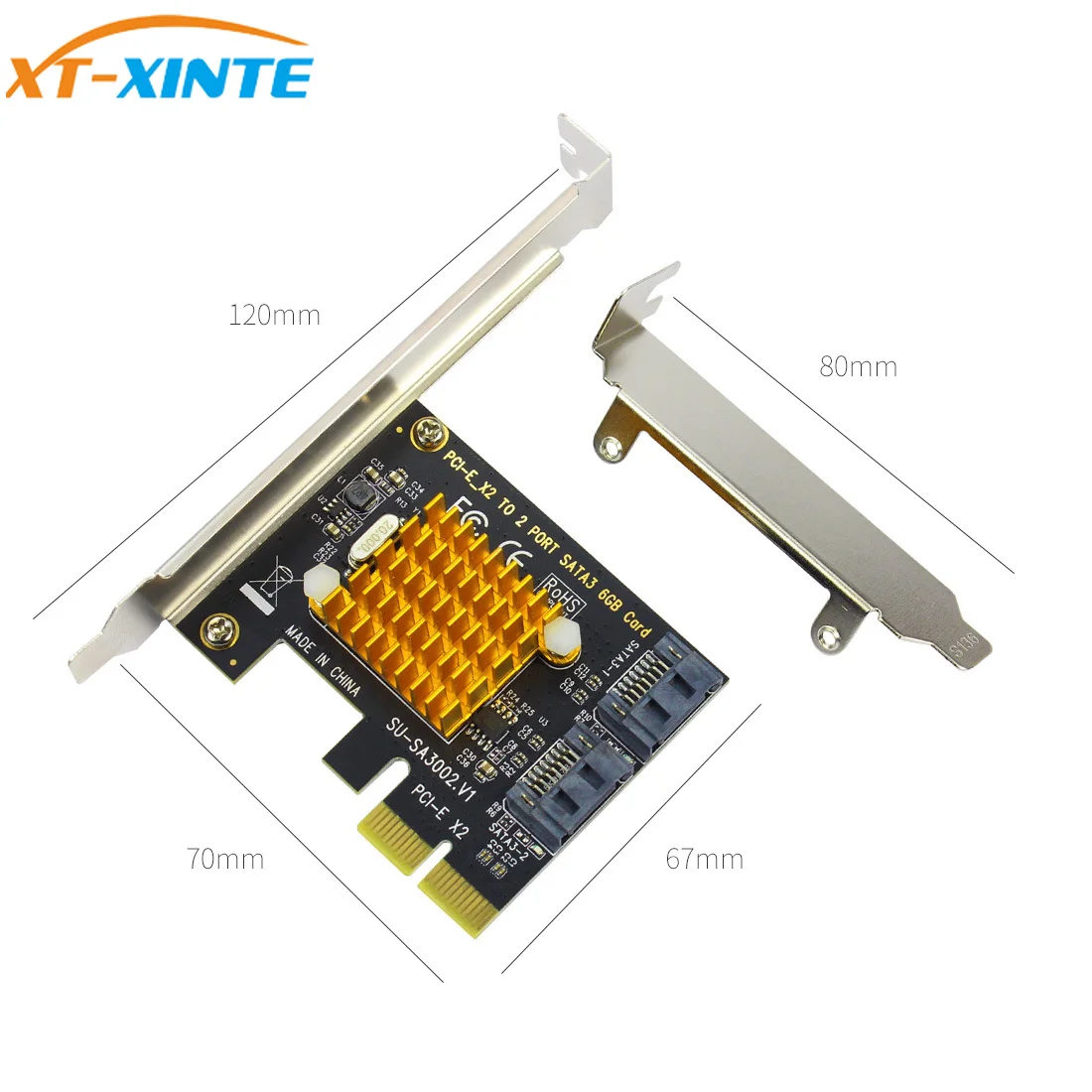 Адаптер расширения PCI E Express для SATA3.0 SATA 3 III 6 Гбит/с 2 порта контроллера с