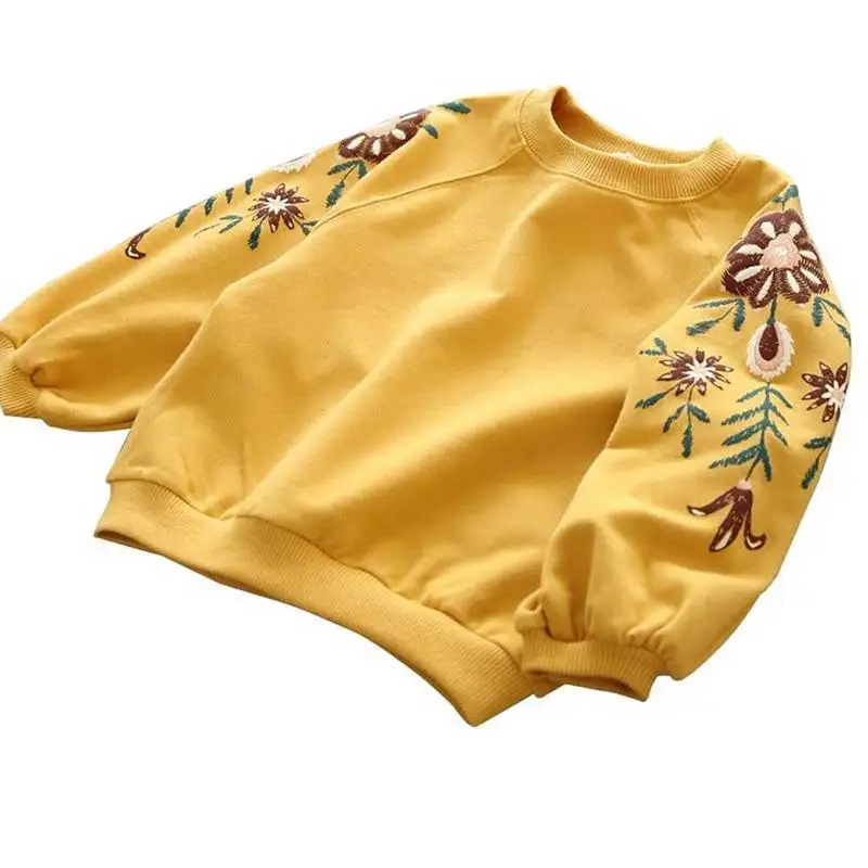 

Cute Girls T Shirt Toddler Kids Baby Boys Girls Cotton flower Top Autumn Warm Clothing Baby Long Sleeve T-shirt Tops 100-140cm