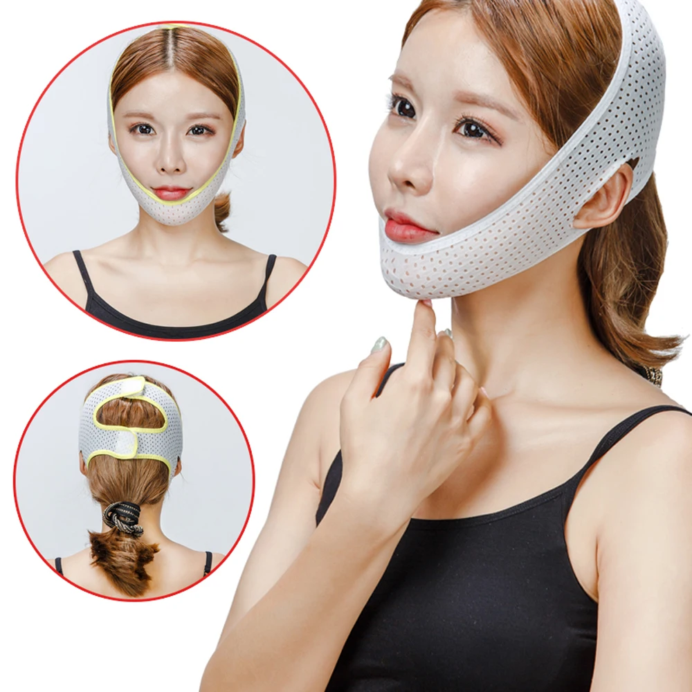 3D маска для похудения с двойным подбородком, маленькая v-образная форма r, регулируемая тонкая маска для похудения лица, восстанавливающая повязку для женщин, забота о красоте