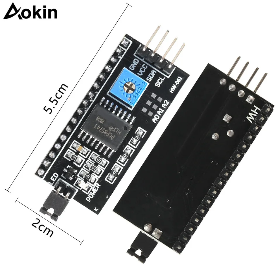 LCD1602 Adapter Board IIC/I2C Interface 5V Converter Module IIC I2C TWI SPI Serial Interface Board for Arduino LCD1602 Display