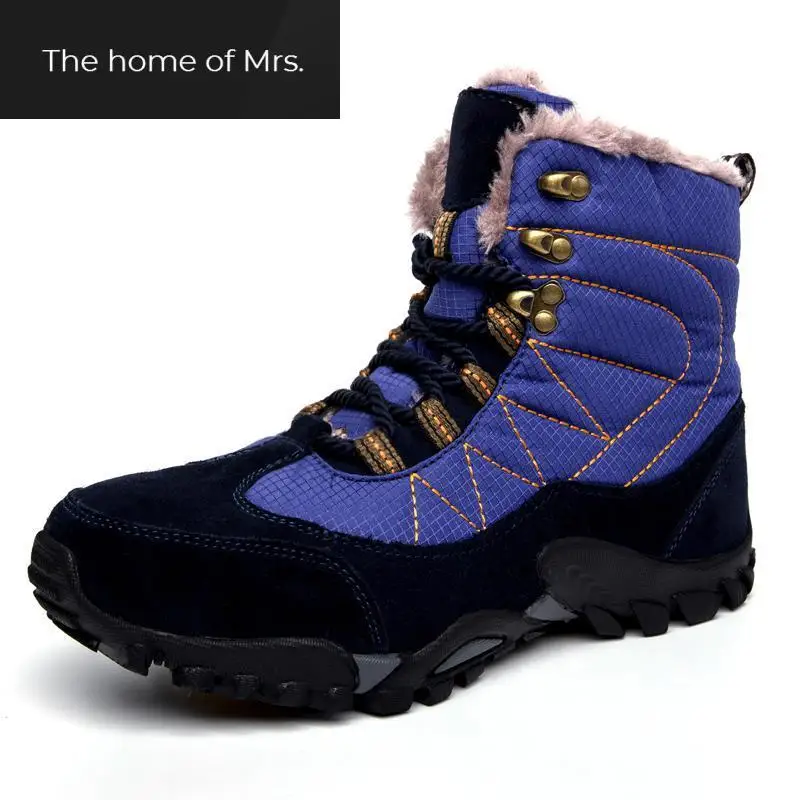 

brand high quality large size new men boots men winter snow boots warm fur & plush lace high fashion hiking shoes boots