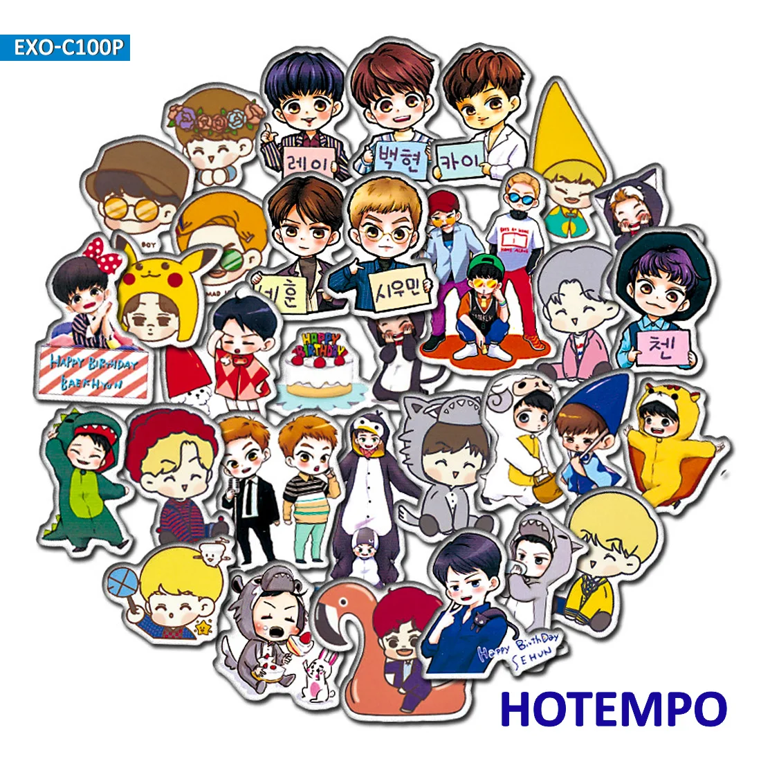100pcs Fashion Stickers Kpop Boy Men Team DIY Letter Diary Scrapbooking Stationery Pegatinas Mobile Phone Laptop Decal Stickers