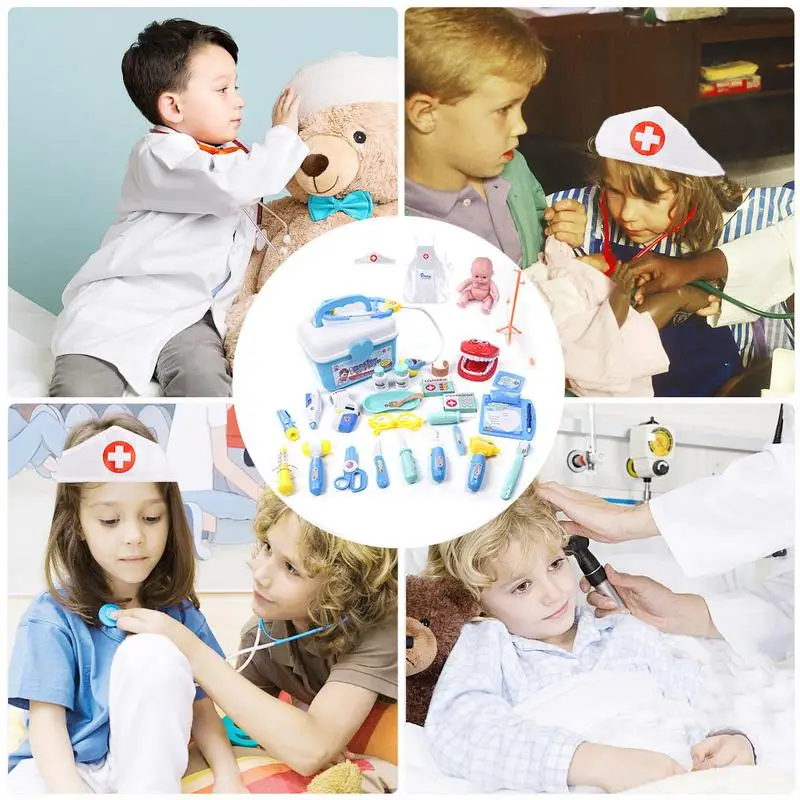 us 18 52 35 off childrens play house puzzle simulated medical box play doctor toy 28 piece set role play doll doctor clothes kids xmas gifts in children play doctor
