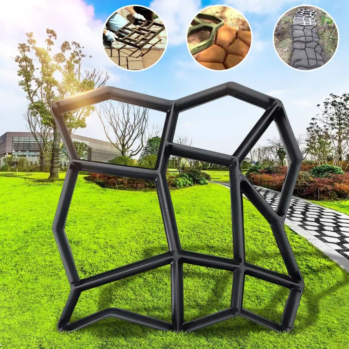 

Pro 36*36cm Garden Path Maker Mold Irregular Model Concrete Stepping Stone Cement Mould Brick DIY Home Garden Tools