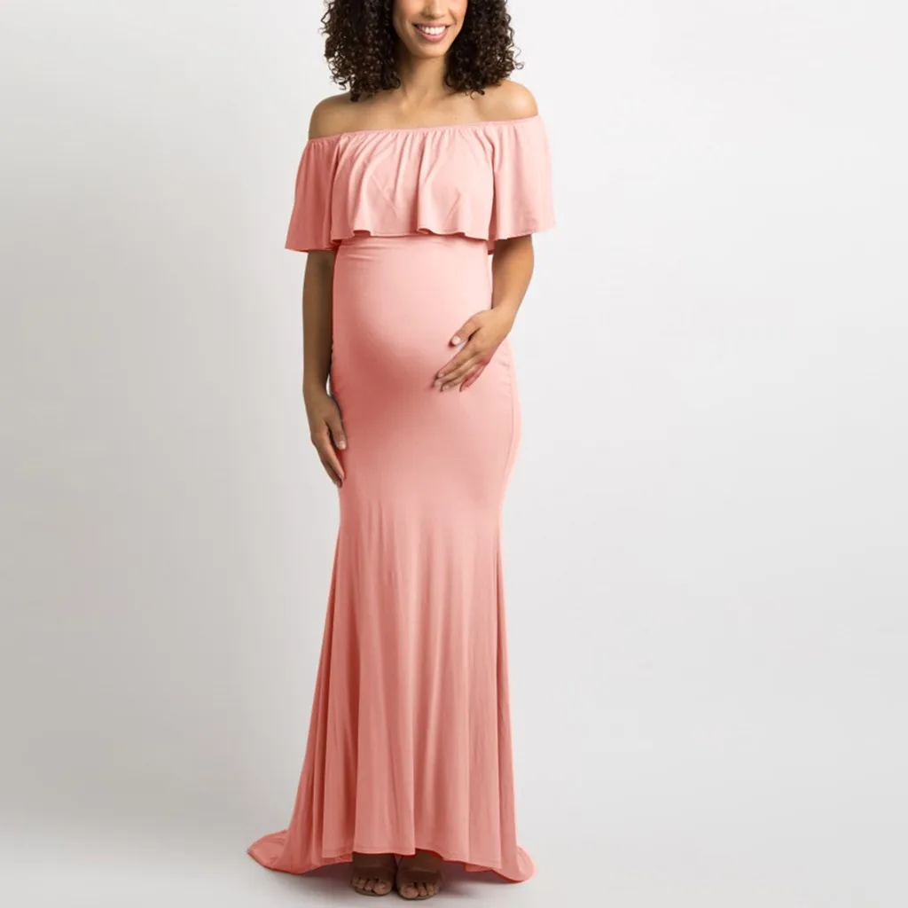

Shoulderless Maternity Dresses For Photo Shoot Maternity Photography Props Pregnancy Dress Photography Maxi Dress Gown Pregnant