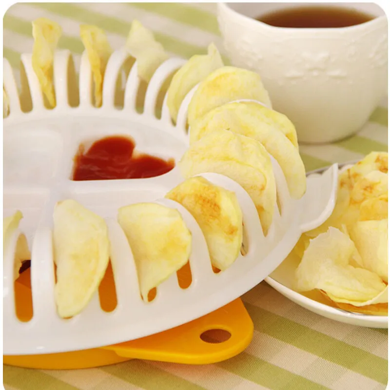 

Microwave Potato Chips Maker Plastic Potato Chips Slicer Baking Tray Homemade Fresh Chip Making Tool DIY Party Snacks