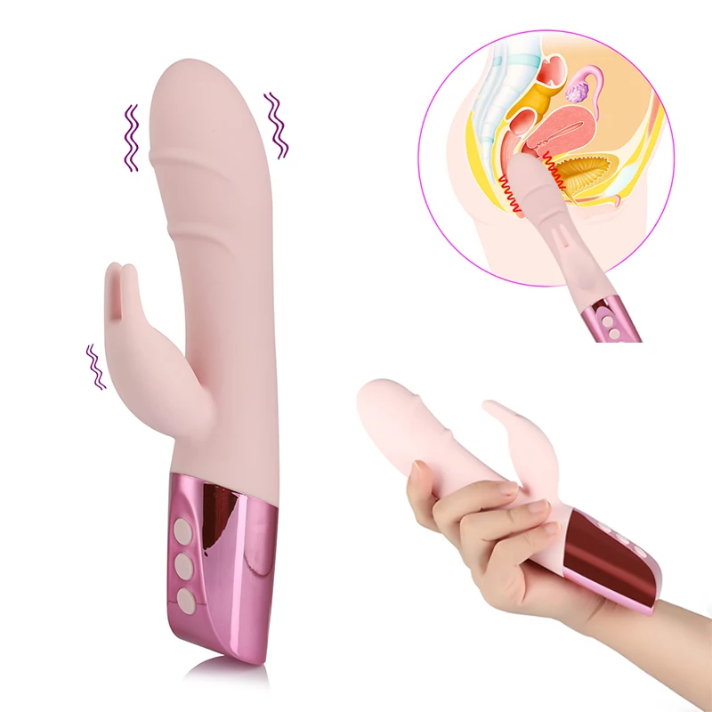 Silicone G spot Pulse font b Dildo b font Vibrators Clitoris Stimulate Anal Vaginal Massager Adult