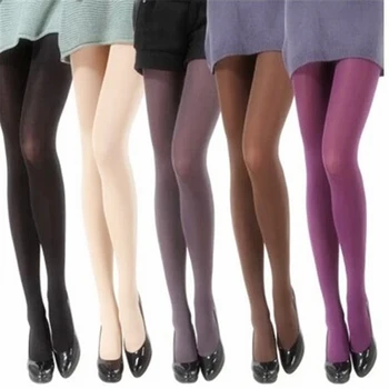 

Female Tight 11 Colors 2018 womens tights Sexy 120D Candy Color Pantyhose Plus Size Stockings Multicolour Stovepipe Tights