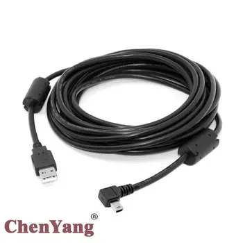 

10pcs/lot USB 2.0 Male to 5pin Mini USB B Type Male 90 Degree Left Angled Data Cable 5 Meters with EMI Ferrite Core