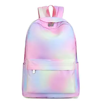 

2019 New Women Girls Students Backpack Rainbow Color Patchwork Fashion Travel Backpack School Backpacks Bag