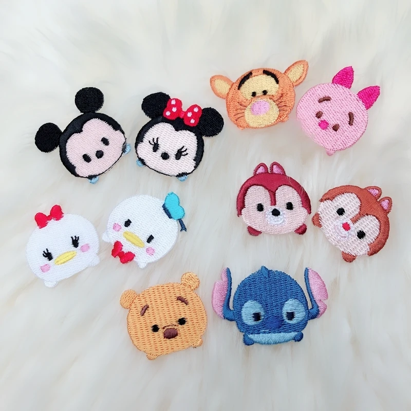 

Cartoon Tsum Tsum Embroidered Cloth Patches Stitch Chipmunk Squirrel Donald Duck Tigger Minnie Applique DIY Garment Accessories